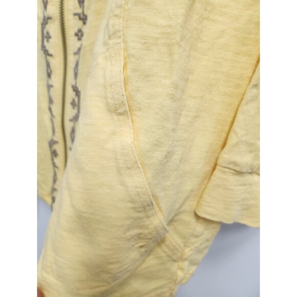 Chicos Zenergy Womens BOHO Hoodie Medium Yellow Full Zip Embroidered Coastal - Picture 5 of 8